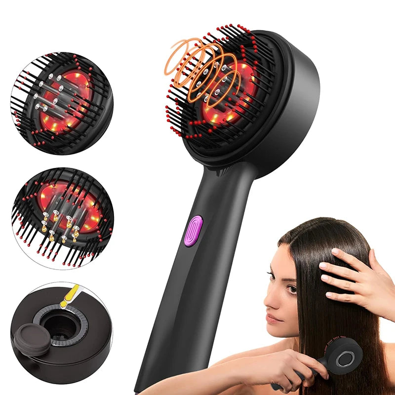 Revitalize Your Hair with the 3 Modes Electric Massage Comb - Portable Red Light Laser Comb for Scalp Health and Nourishment