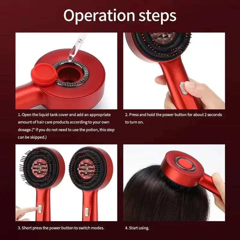 Revitalize Your Hair with the 3 Modes Electric Massage Comb - Portable Red Light Laser Comb for Scalp Health and Nourishment
